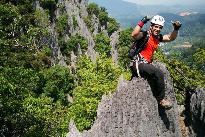 Climb and Abseiling Hidden Pinnacles of Takun - The pinnacle viewpoint and photo break