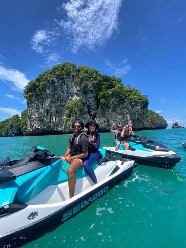 Langkawi Jet Ski Tour Dayang Bunting Free Drone Video - From hotel pickup to the first throttle