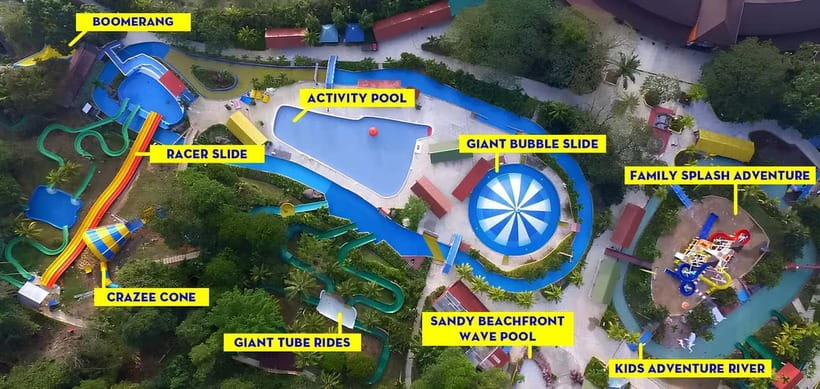 Perak: Bukit Merah Laketown Waterpark Admission Ticket - The slide area: fast rides and twisting tubes